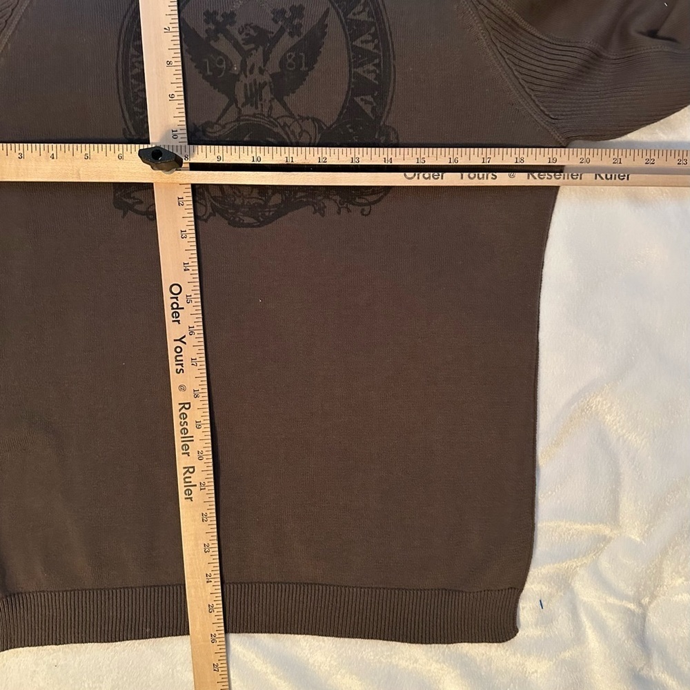 GUESS JEANS AUTHENTIC Brown Knit Lightweight Sweater Men’s S Logo Y2K - Picture 4 of 7